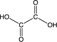 Fórmula estrutural do ácido oxálico