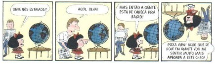 Mafalda e o mundo virado de cabeça para baixo